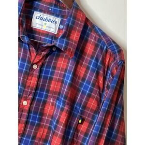Chubbies Long sleeve Men's Button Down Plaid Shirt‎ XL